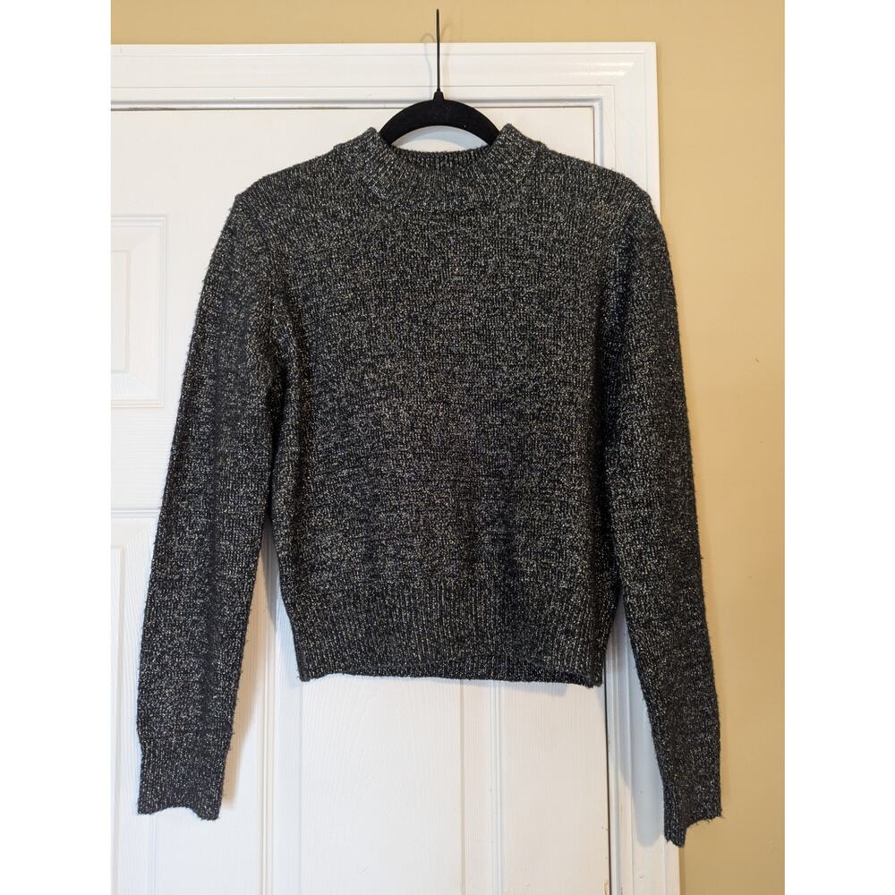 ASTR The Label Open Back Sweater Size XS Black Silver NWT Festive Holiday